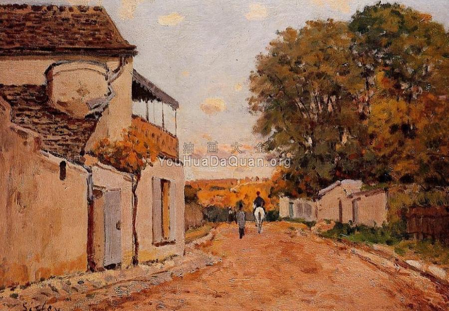 Street in Louveciennes - 阿尔弗莱德·西斯莱